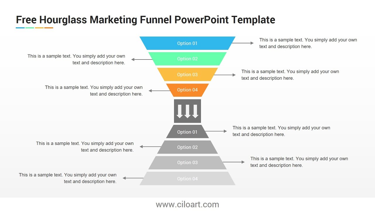 Hourglass Marketing Funnel Free PowerPoint Template